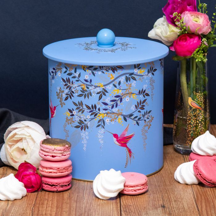 Hummingbird Print Chelsea Collection Biscuit Barrel Tin By Sara Miller